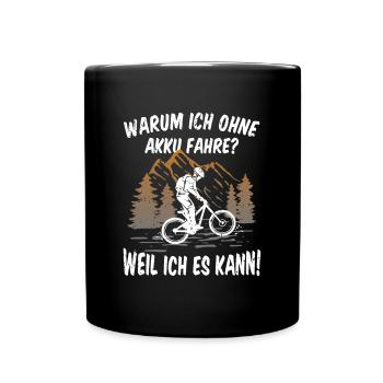 Fahrrad MTB fahren ohne Akku - Real Downhill - Tasse einfarbig - Schwarz - Vorne