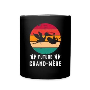 Future grand-mère annonce grossesse retro - Mug uni - noir - Devant