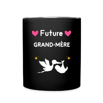 cadeau annonce grossesse Future grand-mère - Mug uni - noir - Devant