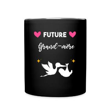 cadeau annonce grossesse Future grand-mère - Mug uni - noir - Devant
