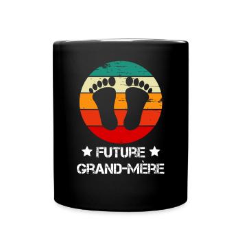 Future grand-mère annonce grossesse vintage - Mug uni - noir - Devant