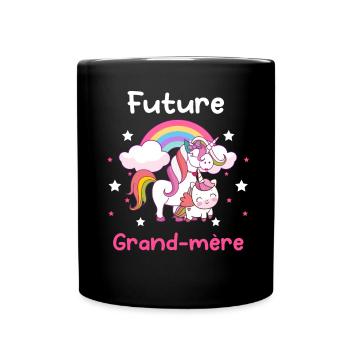 Future grand-mère licorne annonce grossesse - Mug uni - noir - Devant
