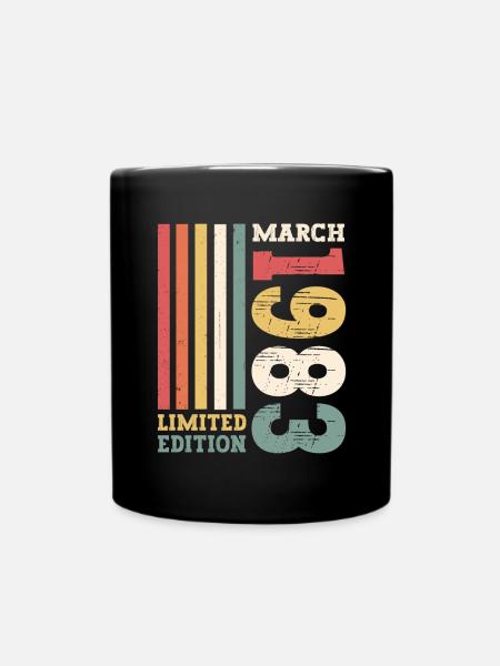 40th birthday March Born 1983 Limited Edition - Full Colour Mug - black