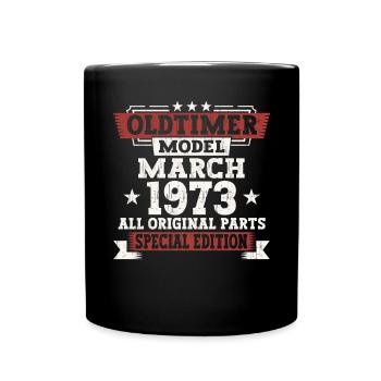50. Geburtstag Mann März Jahrgang 1973 Oldtimer - Tasse einfarbig - Schwarz - Vorne