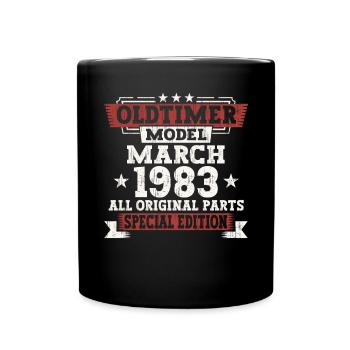 40th birthday man March Born 1983 Oldtimer - Full Colour Mug - black - Front