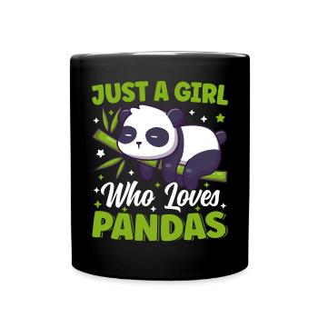 Nur ein Mädchen, das Pandabär liebt Süßes Schlafen - Tasse einfarbig - Schwarz - Vorne