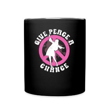 Hippie Peace Sign Peace Flowers Flower Child - Full Colour Mug - black - Front