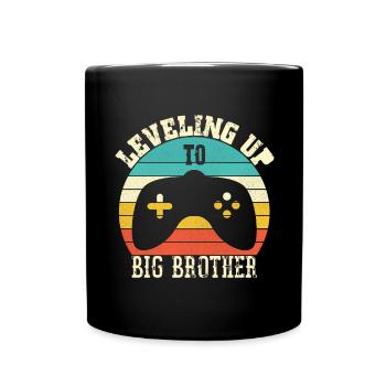 Leveling up to Big Brother - Full Colour Mug - black - Front