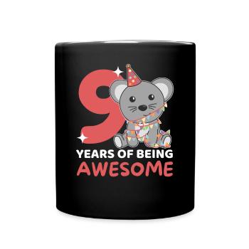Souris pour les enfants de 9 ans de neuf ans - Mug uni - noir - Devant