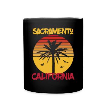 Californie Sacramento Palms Ocean Surf - Mug uni - noir - Devant