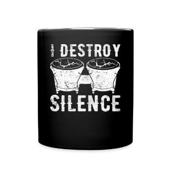 I Destroy Silence Conga Drums Conga Instrument Con - Mug uni - noir - Devant