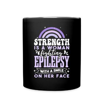 La force est une femme qui lutte contre l’épilepsie - Mug uni - noir - Devant