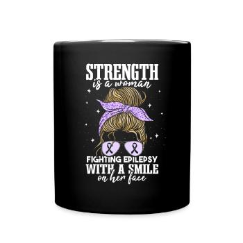 La force est une femme qui lutte contre l’épilepsie - Mug uni - noir - Devant