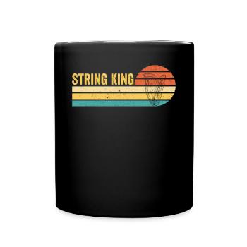 Harfenspieler Harfenist Retro - Tasse einfarbig - Schwarz - Vorne