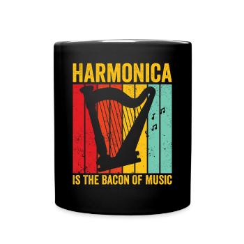 Harfenspieler Harfenist Retro - Tasse einfarbig - Schwarz - Vorne
