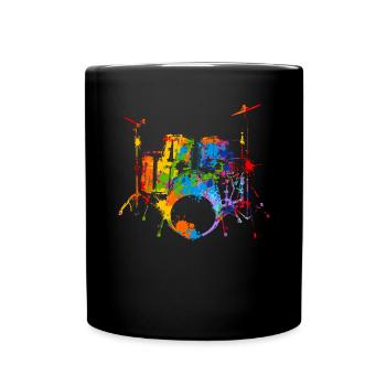 Splash Drum Musicien Musicien Batteur - Mug uni - noir - Devant