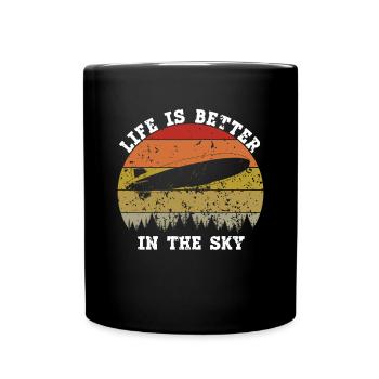 Zeppelin Aircraft Airship Conductable Aviation - Full Colour Mug - black - Front