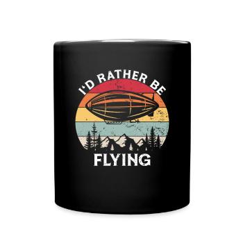 Zeppelin Aircraft Airship Conductable Aviation - Full Colour Mug - black - Front