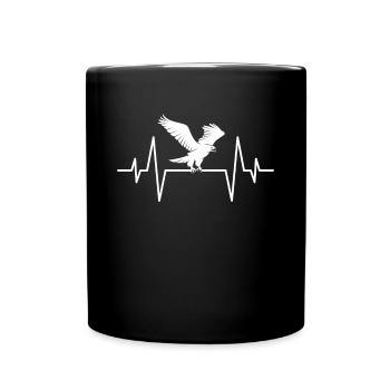 Adler Herzschlag - Tasse einfarbig - Schwarz - Vorne