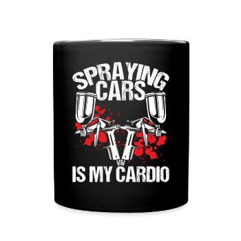 Car Painter Spraying Cards is my Cardio Painting - Tasse einfarbig - Schwarz - Vorne