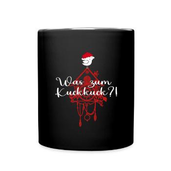 Schwarzwald Design "Was zum Kuckkuck" - Tasse einfarbig - Schwarz - Vorne