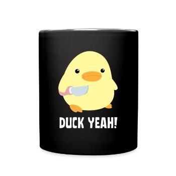 Duck yes - Duck with knife duck with knife - Full Colour Mug - black - Front