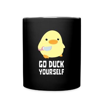 Go Duck Yourself - Canard au couteau Ente mit Messer - Mug uni - noir - Devant