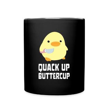 Quack Up Buttercup Duck with knife Ente mit Messer - Tasse einfarbig - Schwarz - Vorne
