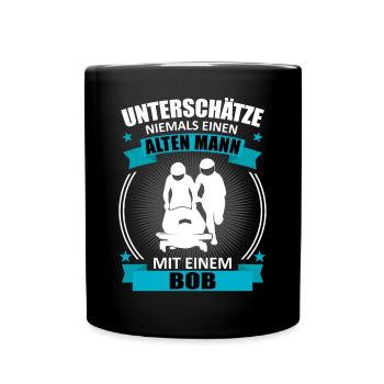 Bobfahrer Alter Mann Spruch Bobfahren Geschenk - Tasse einfarbig - Schwarz - Vorne