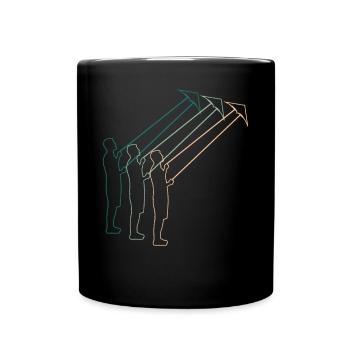 Drachenfliegen Drachensteigen Retro Geschenk - Tasse einfarbig - Schwarz - Vorne