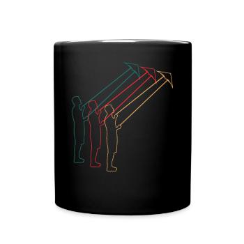 Drachenfliegen Drachensteigen Retro Geschenk - Tasse einfarbig - Schwarz - Vorne