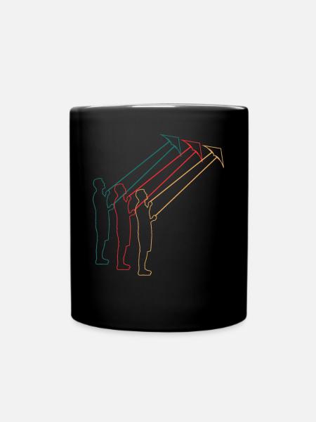 Drachenfliegen Drachensteigen Retro Geschenk - Tasse einfarbig - Schwarz