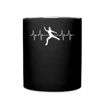 Patinage artistique Heartbeat Line Cadeau de patinage sur glace - Mug uni - noir - Devant