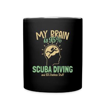 My Brain is 95% Scuba Diving Tauchermaske Taucher - Tasse einfarbig - Schwarz - Vorne