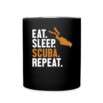 Eat Sleep Scuba Repeat Taucherflossen - Tasse einfarbig - Schwarz - Vorne