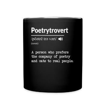 Drôle d’amateur de poésie Définition Poetrytrovert - Mug uni - noir - Devant