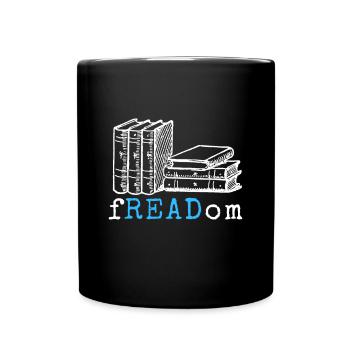 Vintage Retro fREADom idea I Read Banned Booksavid - Full Colour Mug - black - Front