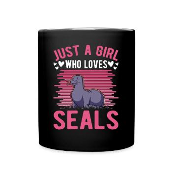 Seals Girl Seal Sea Lion - Full Colour Mug - black - Front