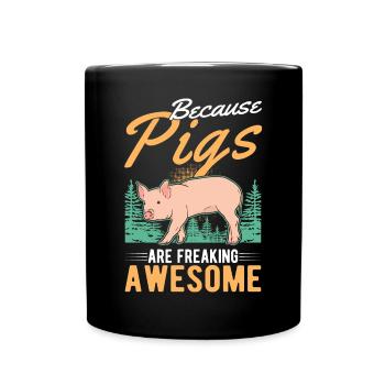 Parce que les cochons sont vraiment géniaux Schweine - Mug uni - noir - Devant