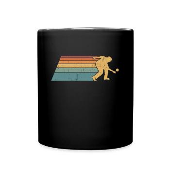 Bocce Ball Player Rolling Bocce Ball with - Full Colour Mug - black - Front