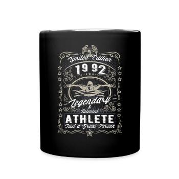 Vintage 1992 Swimmer Birthday Gift Hobby - Full Colour Mug - black - Front