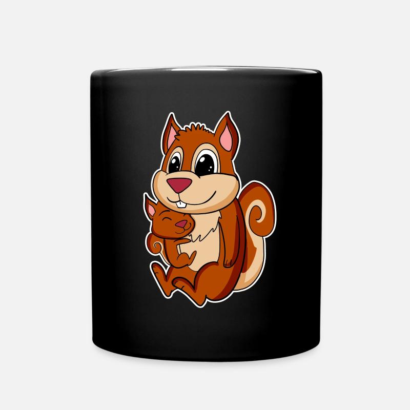 Famille d’écureuils - Écureuil avec bébé - Mug uni - noir
