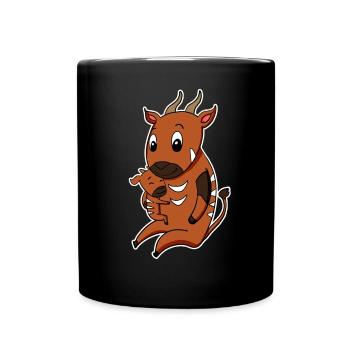 Famille Antilope - Antilope avec bébé - Mug uni - noir - Devant