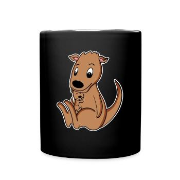 Famille Kangourou - Mug uni - noir - Devant