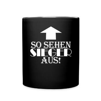 Sieger Erster Gewinner Geschenk - Tasse einfarbig - Schwarz - Vorne