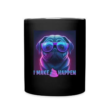 Hunde Spruch Mops Design für Hundeliebhaber - Tasse einfarbig - Schwarz - Vorne