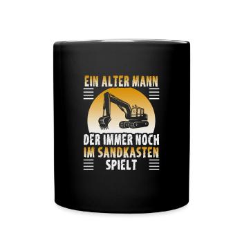 Crane operator design for excavator operators and construction workers - Full Colour Mug - black - Front