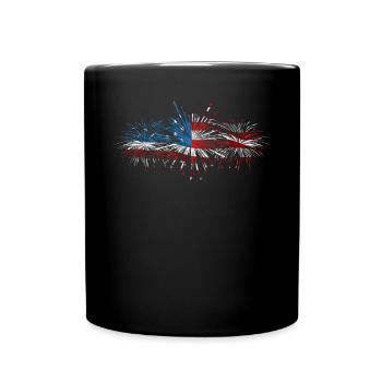 Amérique patriotique États-Unis Drapeau 4 juillet Américain - Mug uni - noir - Devant