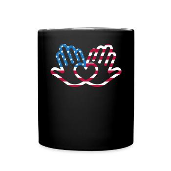 Amérique patriotique États-Unis Drapeau 4 juillet Américain - Mug uni - noir - Devant