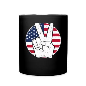 Amérique patriotique États-Unis Drapeau 4 juillet Américain - Mug uni - noir - Devant